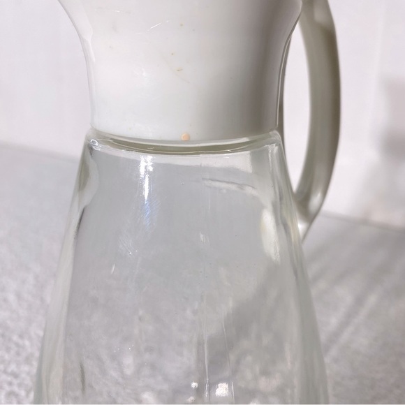 Vintage Log Cabin Clear Glass Plastic Spout Syrup Dispenser - Picture 7 of 12